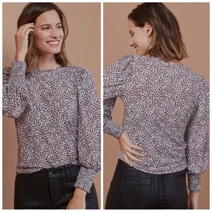 •NATION LTD•‎ Anthropologie Loren 3/4 Length Smocked Sleeve Tee Size Small